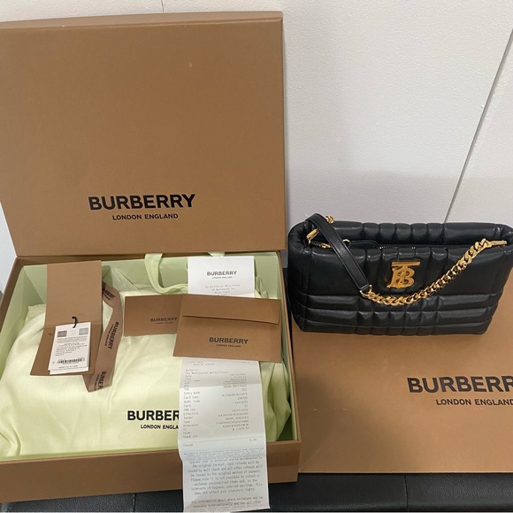 Burberry Lola Quilted Leather Shoulder Bag- Black - Picture 12 of 12